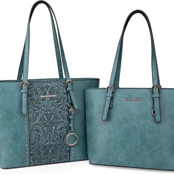 Tote Bag for Women Large Purse and Handbags Set Embossed Collection Purse 2Pcs S - Picture 1 of 6